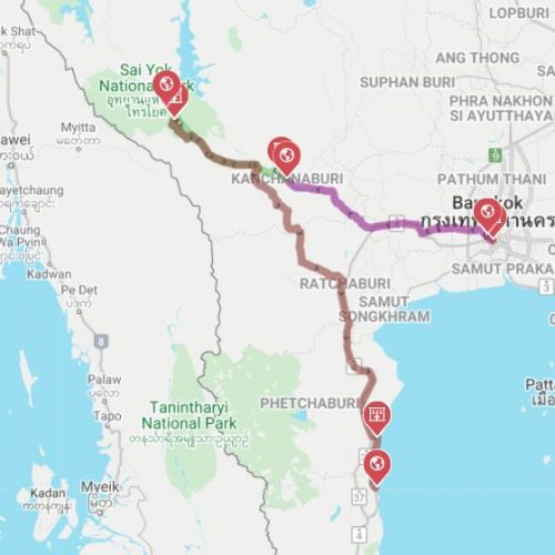 thailand map itinerary